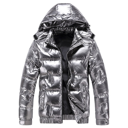 Herren Funktionsjacke Glänzend Wasserabweisend mit Kapuze