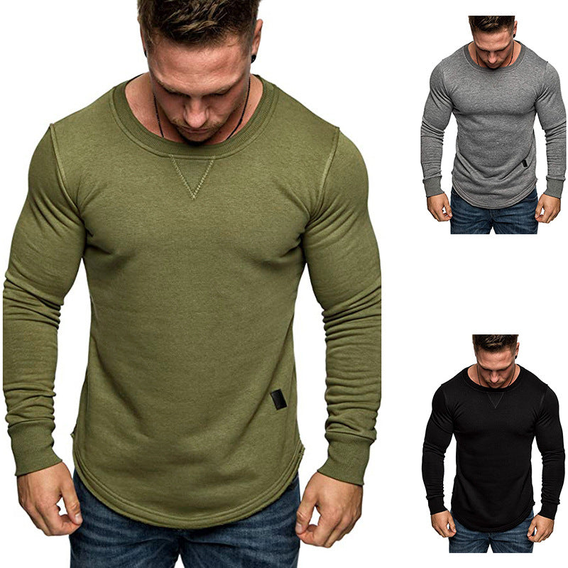 Herren T-Shirt Langarm Sportlich Strukturiert Modern - BerlinGlamour