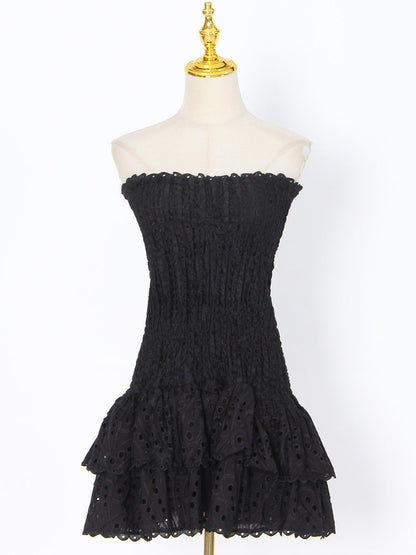 A-Linien Faltenkleid mit Rosenprint