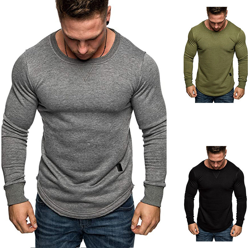Herren T-Shirt Langarm Sportlich Strukturiert Modern