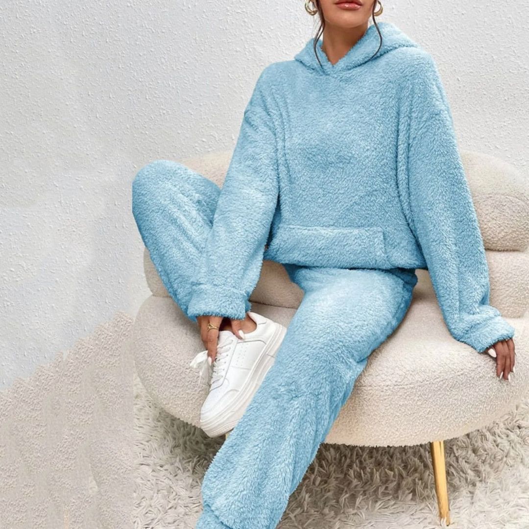 Damen Loungewear Set Frühling Cozy Kapuzen-Outfit - BerlinGlamour