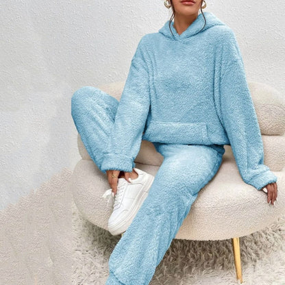 Damen Loungewear Set Frühling Cozy Kapuzen-Outfit - BerlinGlamour