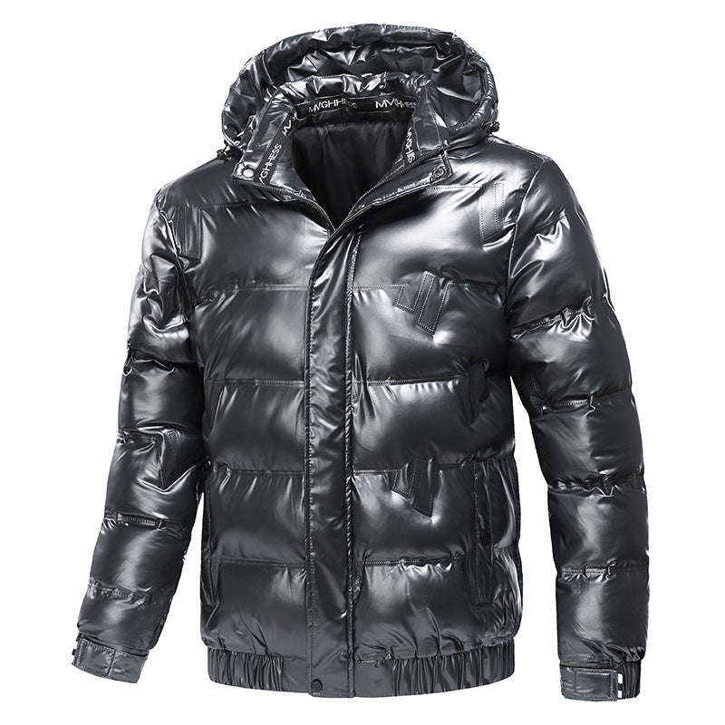 Herren Funktionsjacke Glänzend Wasserabweisend mit Kapuze - BerlinGlamour