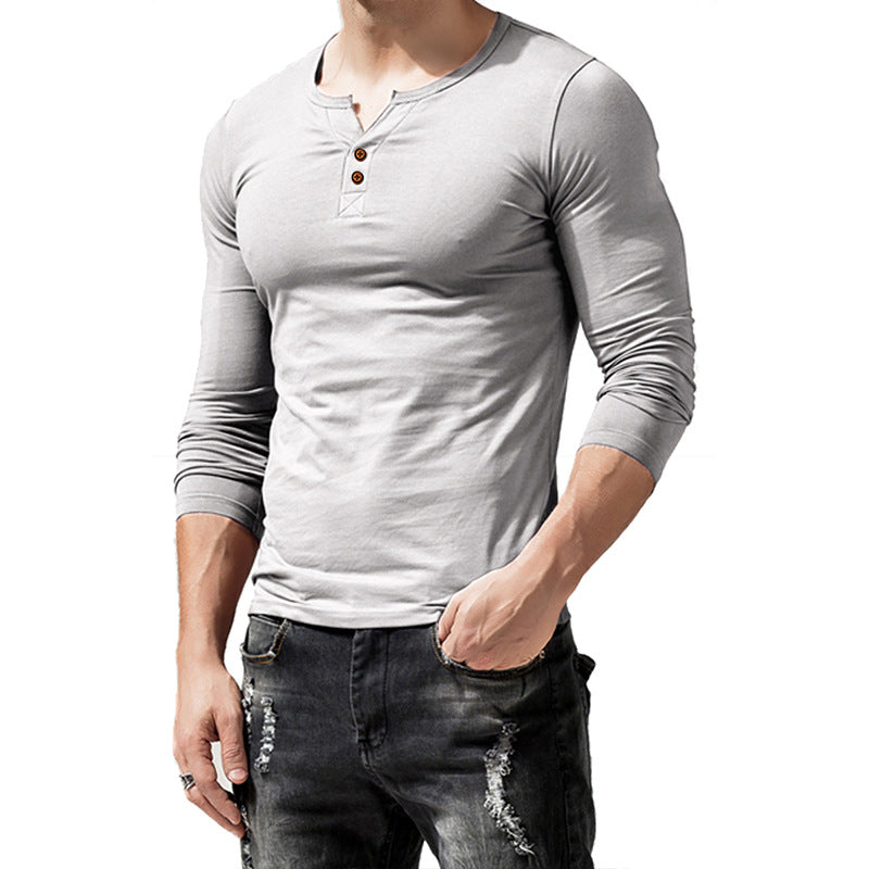 Herren Langarmshirt Modern Knopfdesign Elegant - BerlinGlamour