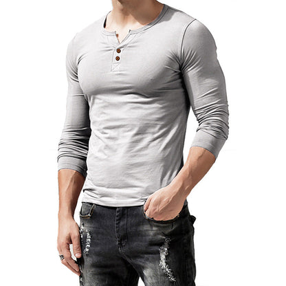 Herren Langarmshirt Modern Knopfdesign Elegant - BerlinGlamour