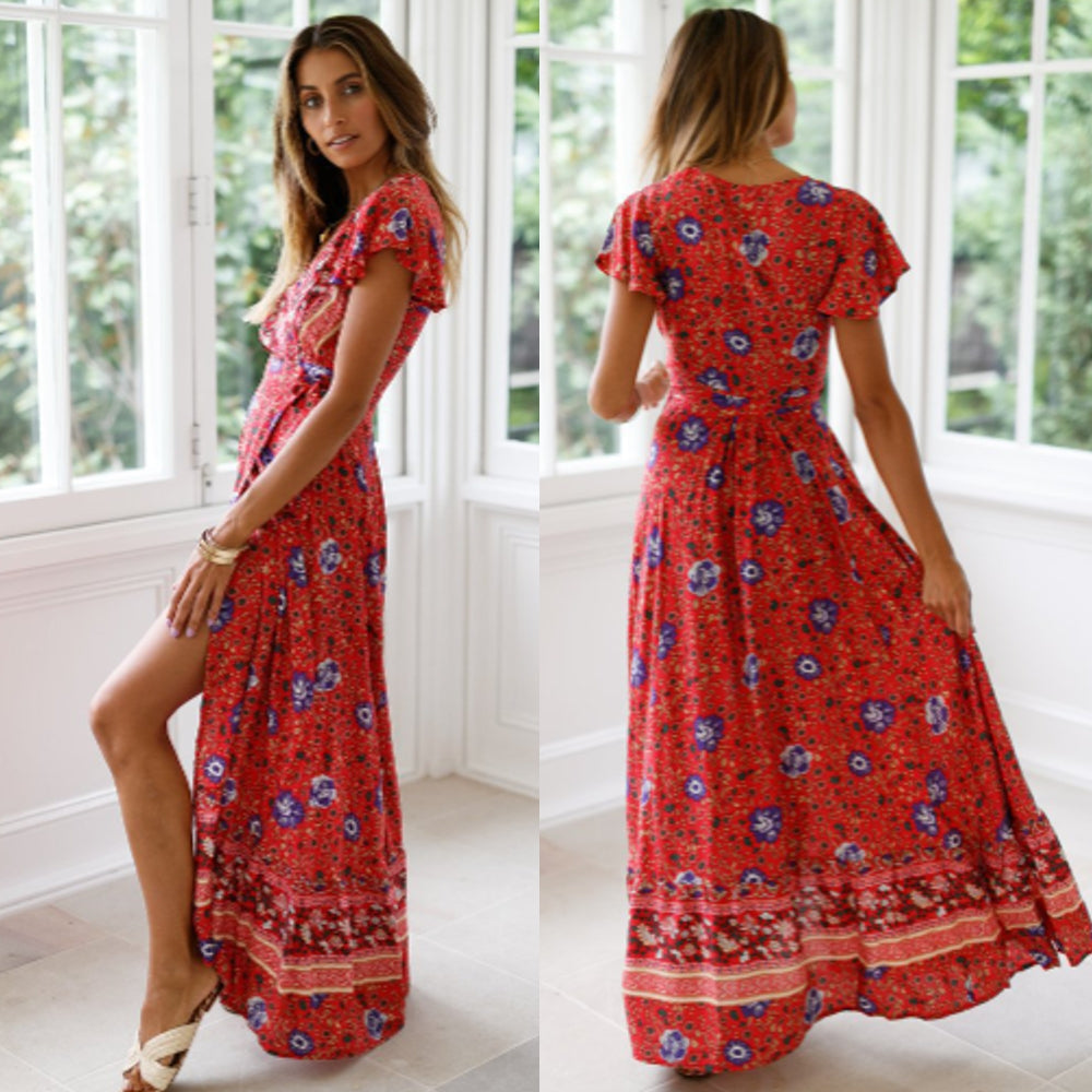 Blumenkleid Damen Sexy Sommerkleid