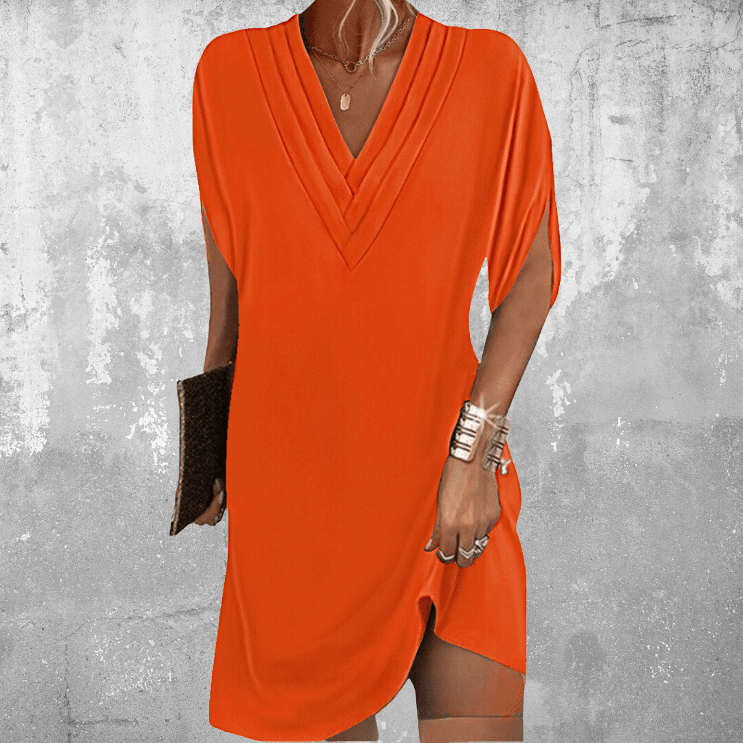 Boho-Kleid V-Ausschnitt Frauen Sommerkleid
