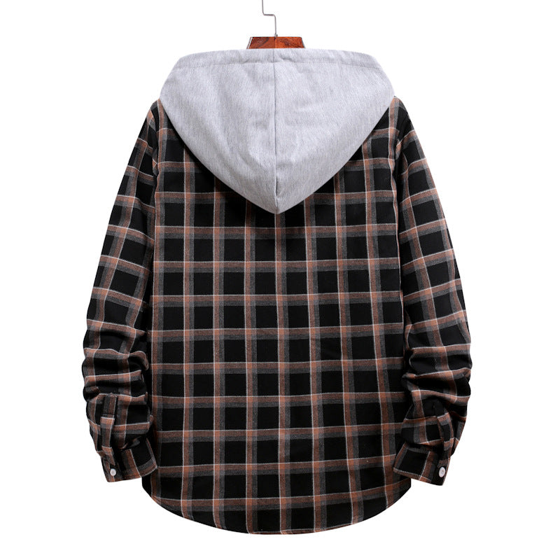 Herren Bluse mit Kapuze Kariert Modern Berlin_Style