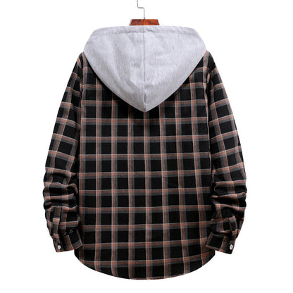 Herren Bluse mit Kapuze Kariert Modern Berlin_Style