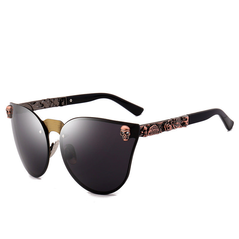 Skull Sonnenbrille Metall Schwarz Edel