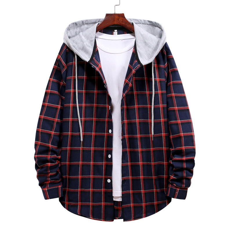 Herren Bluse mit Kapuze Kariert Modern Berlin_Style