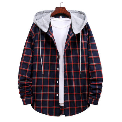 Herren Bluse mit Kapuze Kariert Modern Berlin_Style
