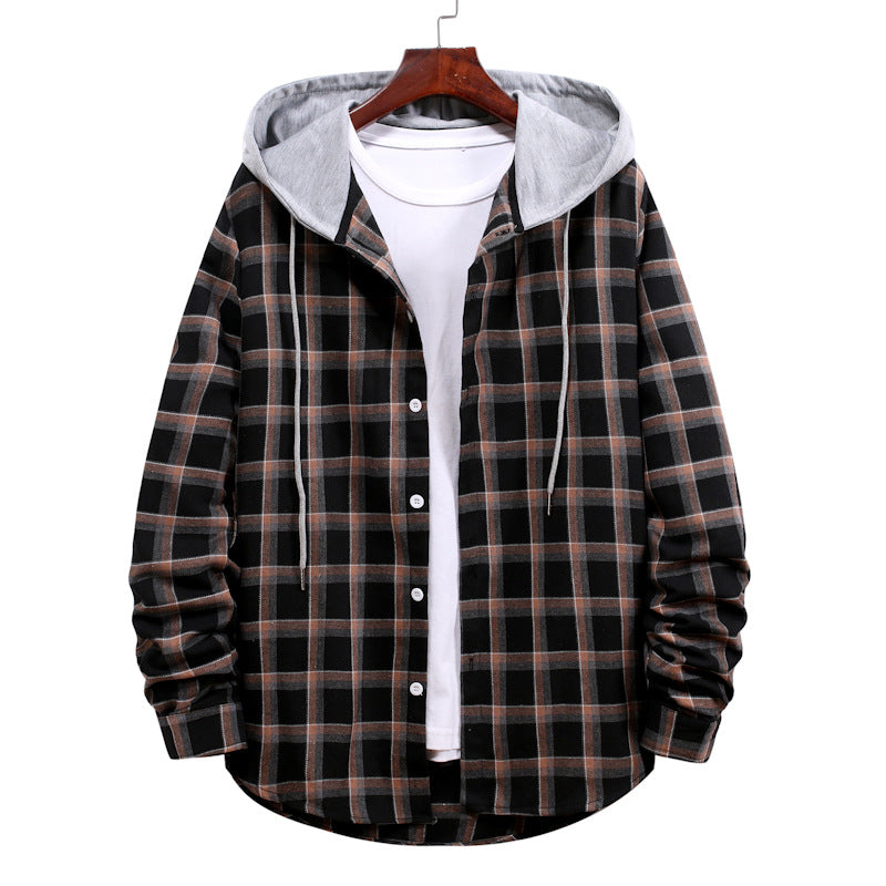 Herren Bluse mit Kapuze Kariert Modern Berlin_Style