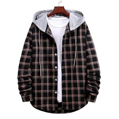 Herren Bluse mit Kapuze Kariert Modern Berlin_Style