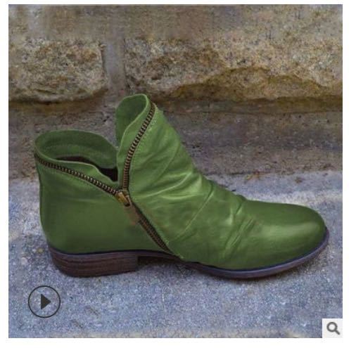 Damen Boots Ankle Modisch Asymmetrisch Reißverschluss