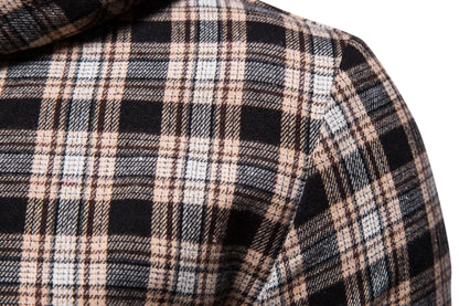 Herren Flanellhemd Kapuze Lässig Modern