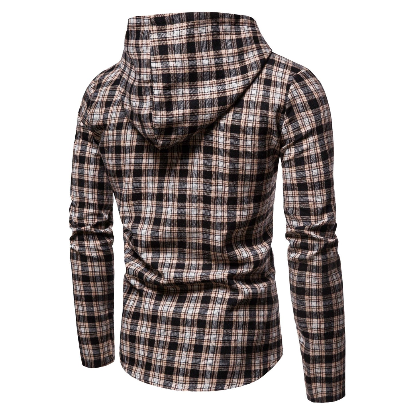 Herren Flanellhemd Kapuze Lässig Modern