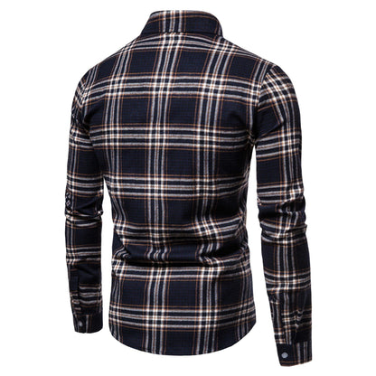 Herren Langarmhemd Karomuster Modern Berlin Style