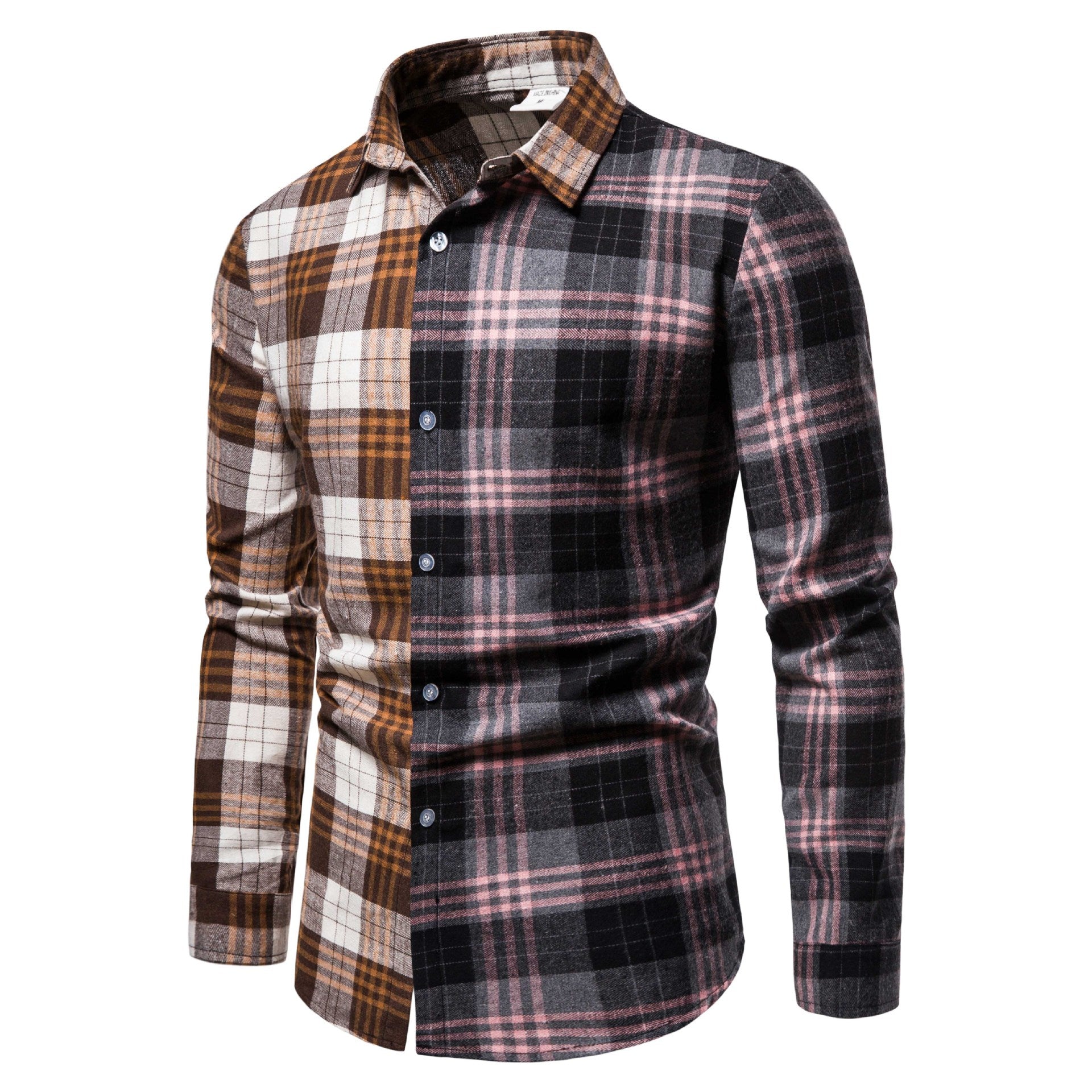 Herren Langarmhemd Patchwork Design Modern Berlin Style - BerlinGlamour
