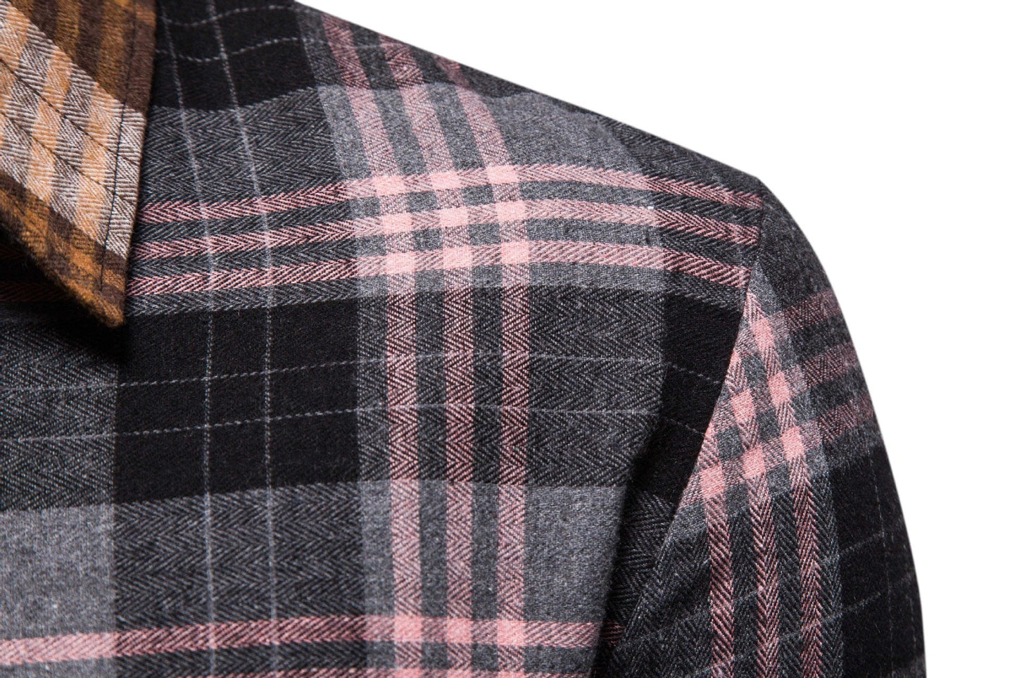 Herren Langarmhemd Patchwork Design Modern Berlin Style