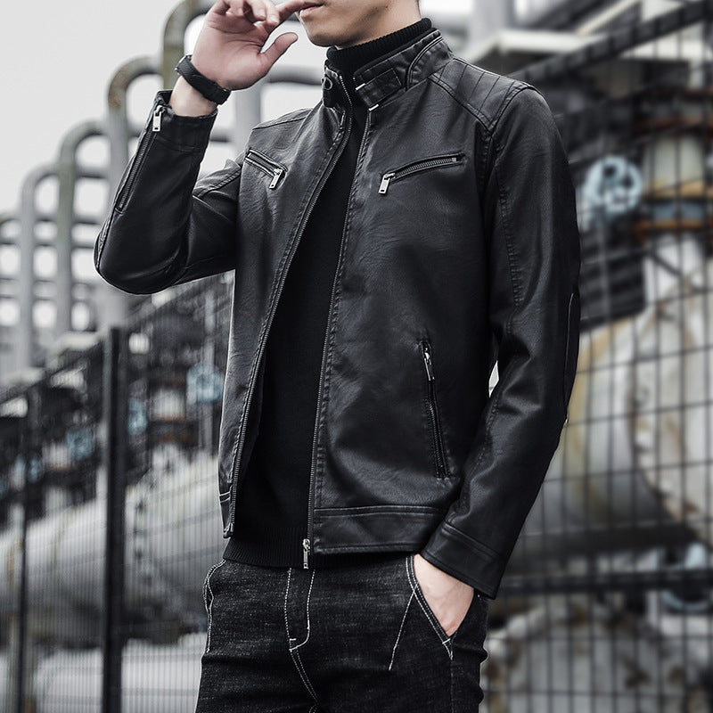 Herren Lederjacke Bikerstil Robust Modern