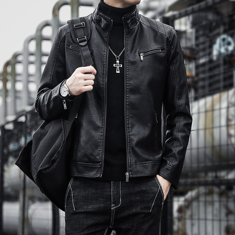 Herren Lederjacke Bikerstil Robust Modern