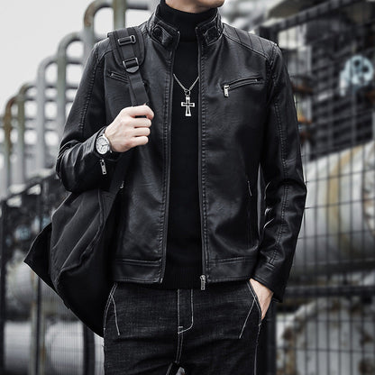 Herren Lederjacke Bikerstil Robust Modern