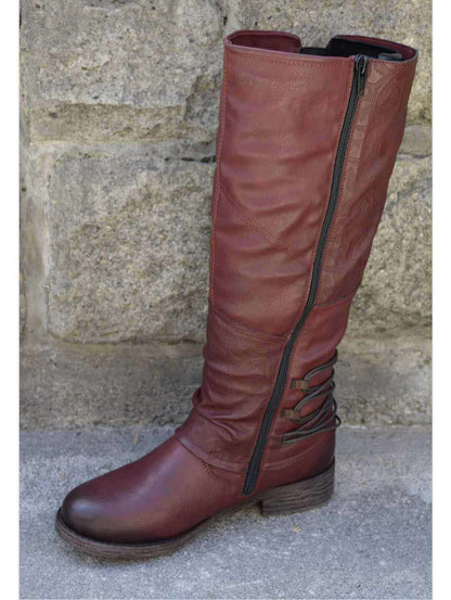 Damen Stiefel Robustes Profil Modisches Riemendesign Winterstiefel
