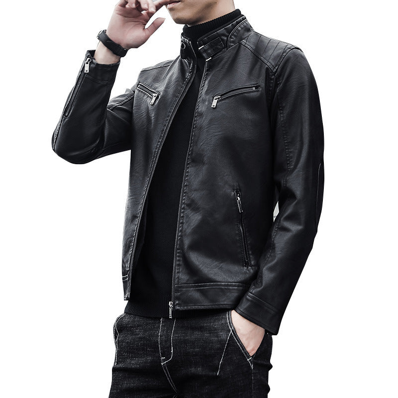 Herren Lederjacke Bikerstil Robust Modern