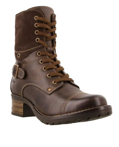 Damen Schnürstiefel Robust Modisch Schnalle