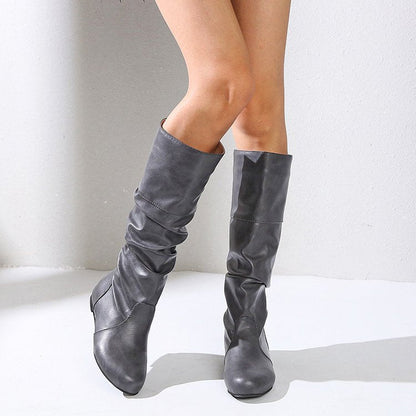 Damenstiefel Elegante Blockabsatz Komfortabel Modern