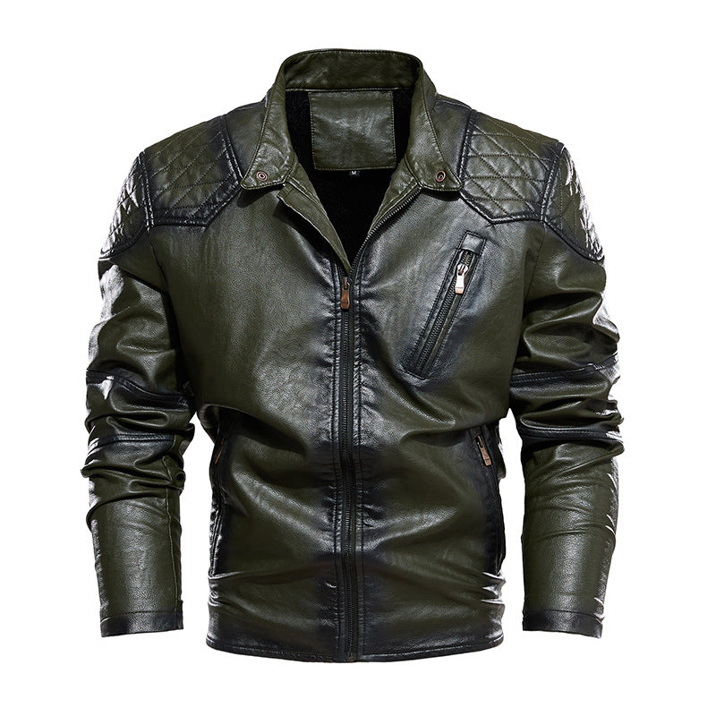 Lederjacke Herren Kunstleder Bikerstyle Schwarz