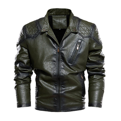 Lederjacke Herren Kunstleder Bikerstyle Schwarz