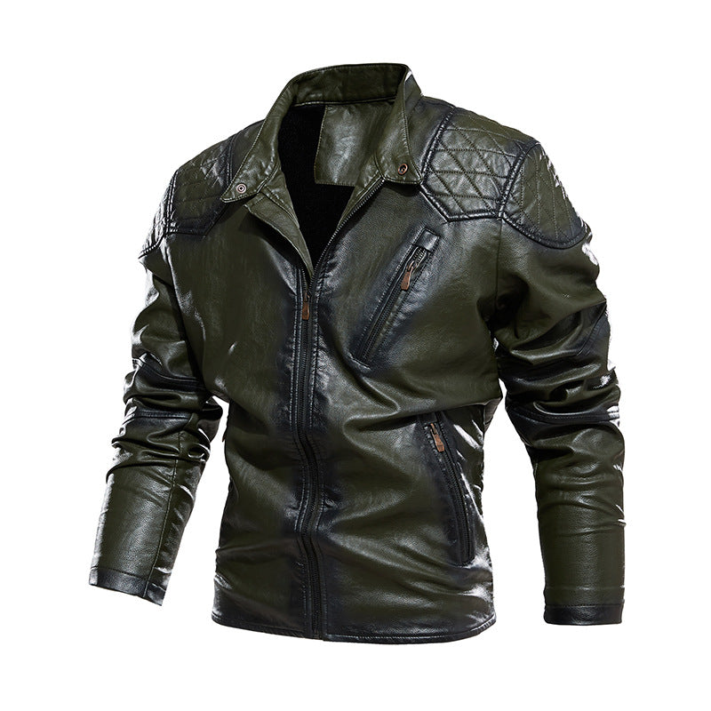 Lederjacke Herren Kunstleder Bikerstyle Schwarz