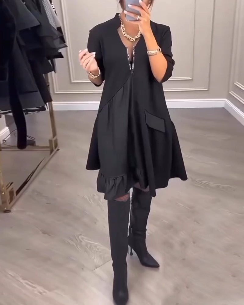 Damen Pullover V-Ausschnitt Glamour Style