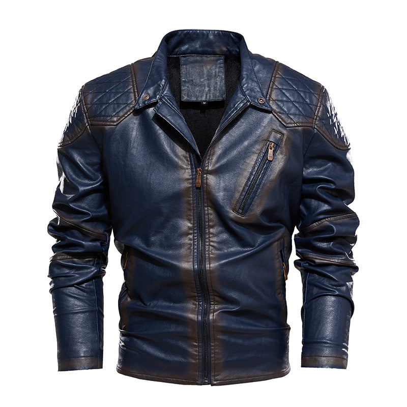 Lederjacke Herren Kunstleder Bikerstyle Schwarz