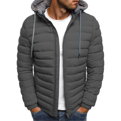 Herren Winterjacke Gesteppt Isolierend mit Reißverschlusstaschen