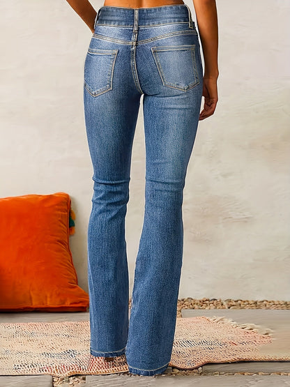 Damen High-Waist Jeans Weite Bein Stilvoll