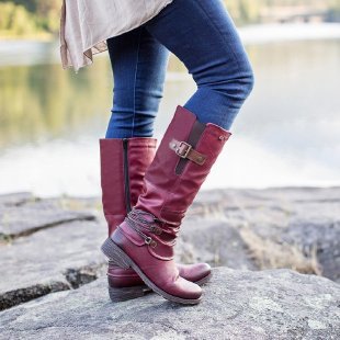 Damen Overknee Stiefel Modisch Komfortabel Blockabsatz