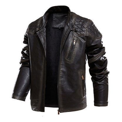 Lederjacke Herren Kunstleder Bikerstyle Schwarz