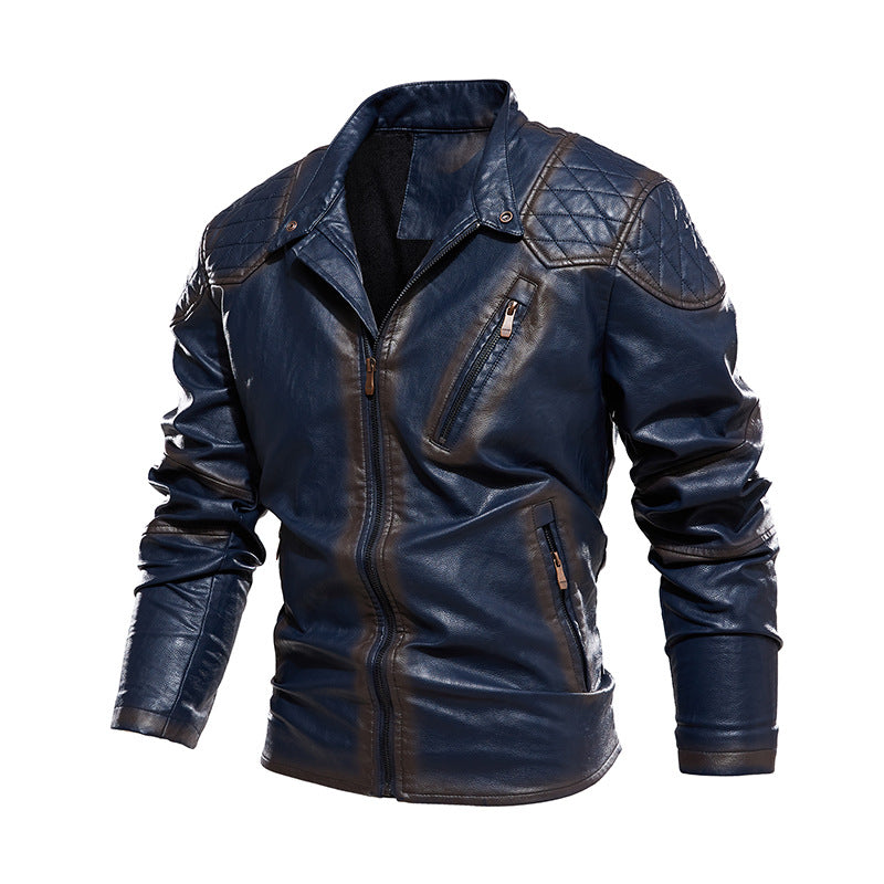 Lederjacke Herren Kunstleder Bikerstyle Schwarz