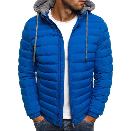Herren Winterjacke Gesteppt Isolierend mit Reißverschlusstaschen