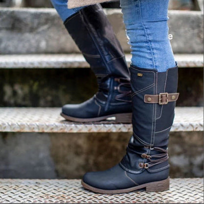 Damen Overknee Stiefel Modisch Komfortabel Blockabsatz - BerlinGlamour