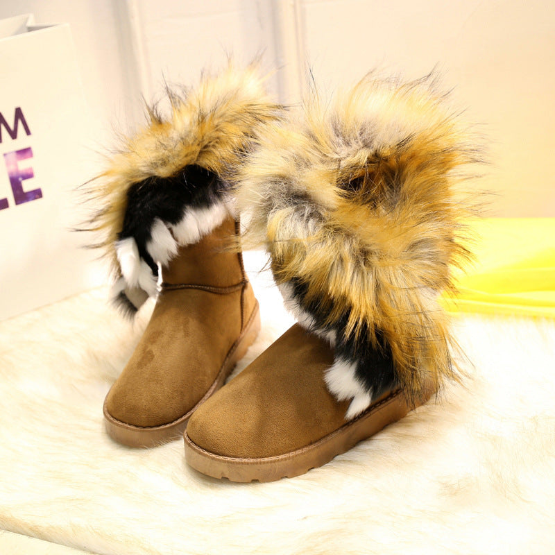 Damen Stiefel Fleecegefüttert mit Kunstfellrand Warm Winter