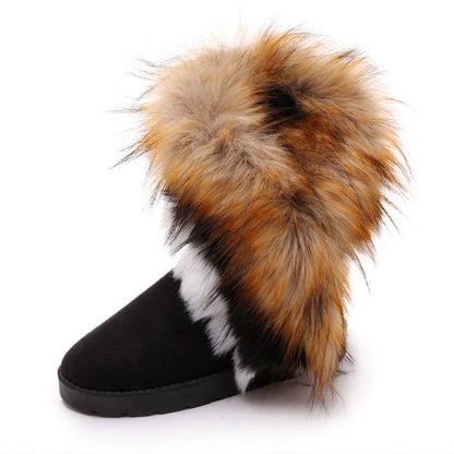 Damen Stiefel Fleecegefüttert mit Kunstfellrand Warm Winter