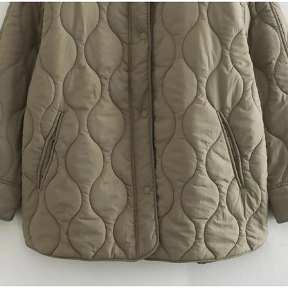 Gepolstertes Herrenjacket Rundhals Knöpfe Warm Winter