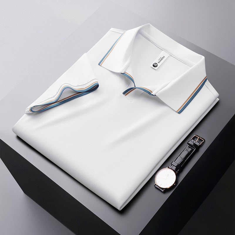 Herren Poloshirt Elegantes Classics Hemd Weiss