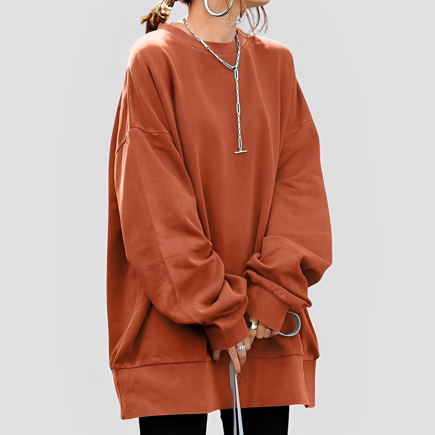 Damen Oversize Pullover Modern Großzügig