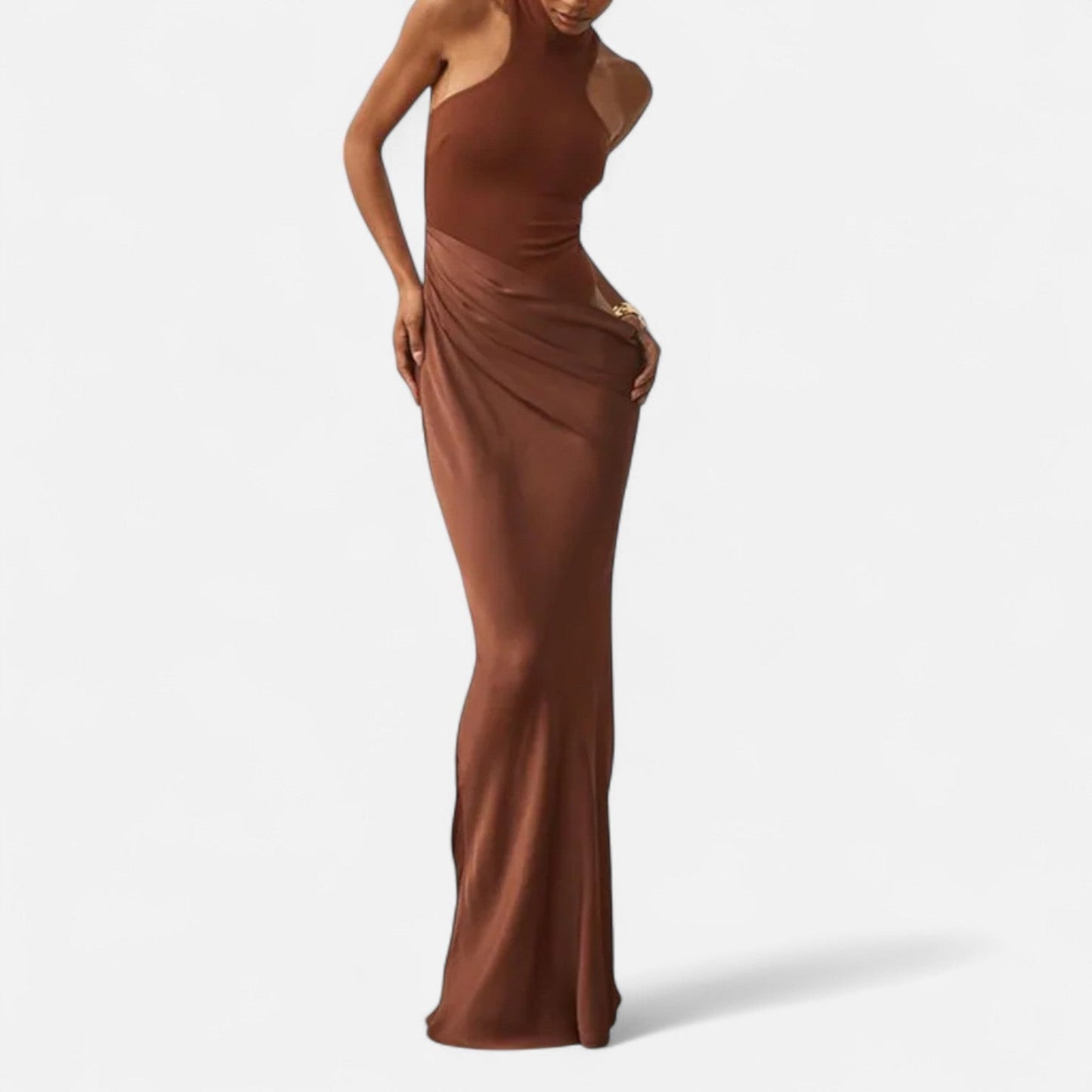 Damen Maxikleid Neckholder Cut Out Sommerkleid