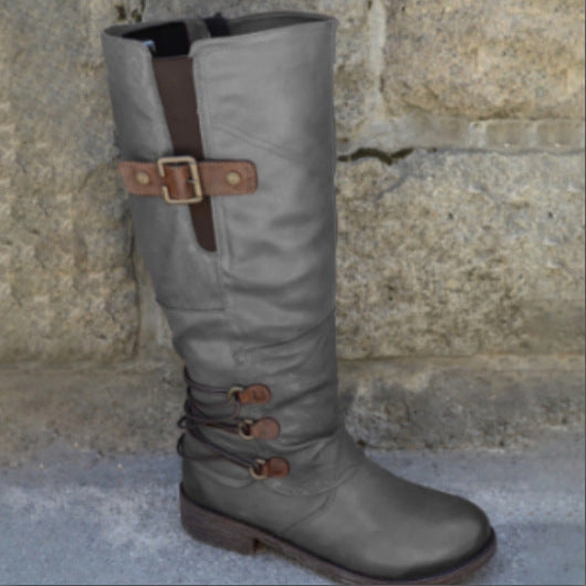 Damen Overknee Stiefel Modisch Komfortabel Blockabsatz